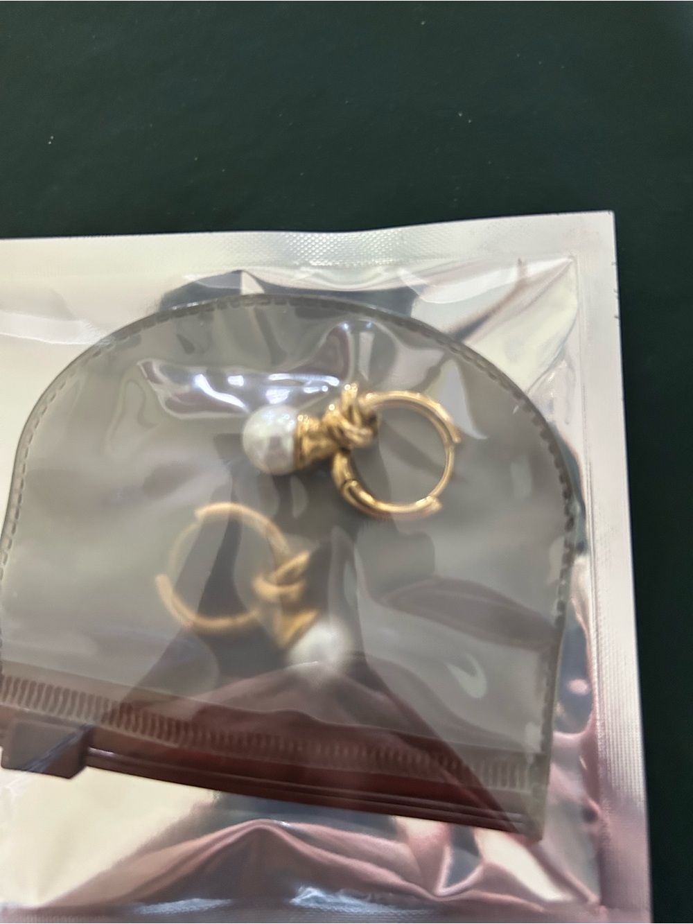 Gold Hoop and Pearl Earrings